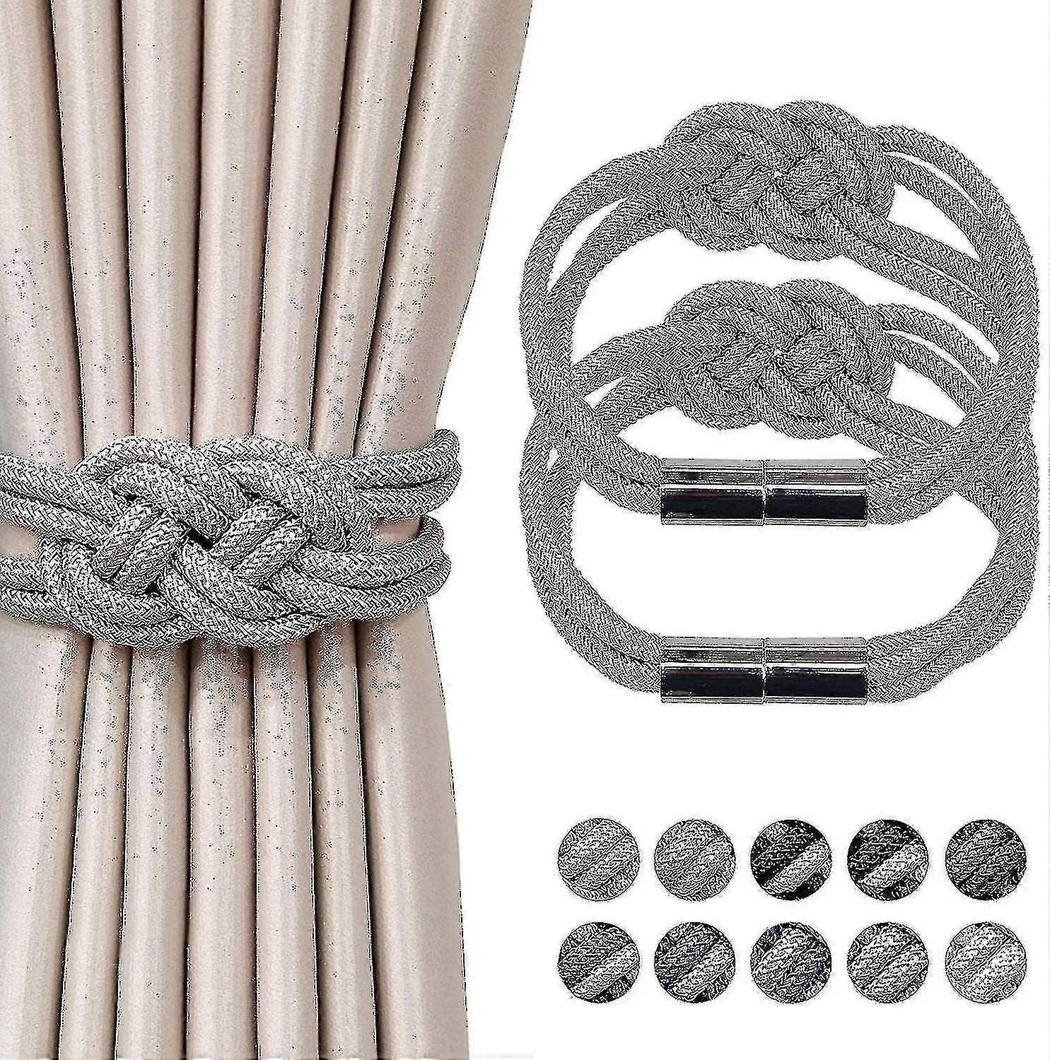 2er-Pack magnetische Vorhang-Raffhalter, funkelnder Kristallblumen-Vorhang-Raffhalter