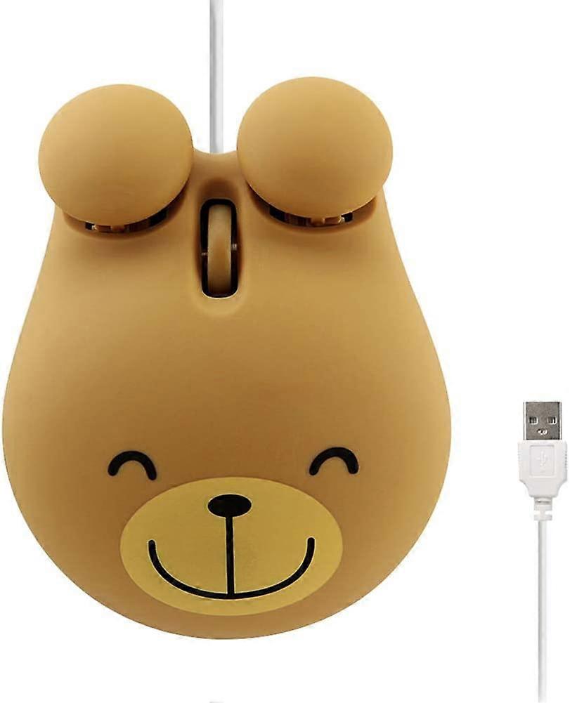 USB Wired Mouse Cute Animal Bear Shape Wired Mouse Portable Mini Optical Mice Cartoon Computer Mouse 3 Buttons for Laptop Desktop PC Computer