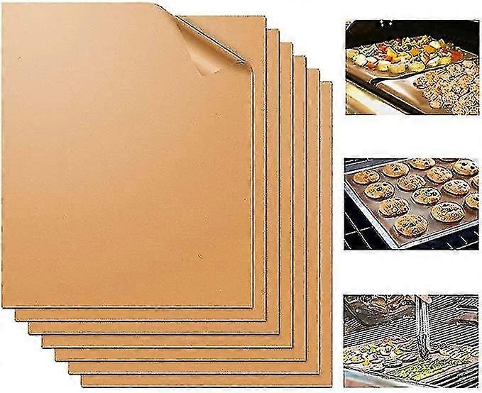 Grill Mat Set Of 7-100% Non-stick Bbq Grill Mats&baking Mats, Pfoa Free, Heavy Duty, Resuable And Easy To Clean, Works On Gas Charcoal And Electric Bb