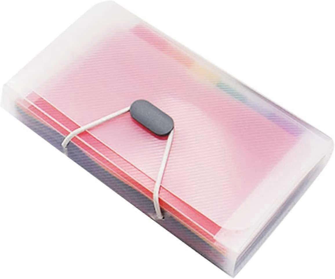 5Pcs Accordion Folder 13 Pockets Small Accordion File Organizer Portable Rainbow Expanding Folder For Invoice Receipt Cards Tickets Storage Document