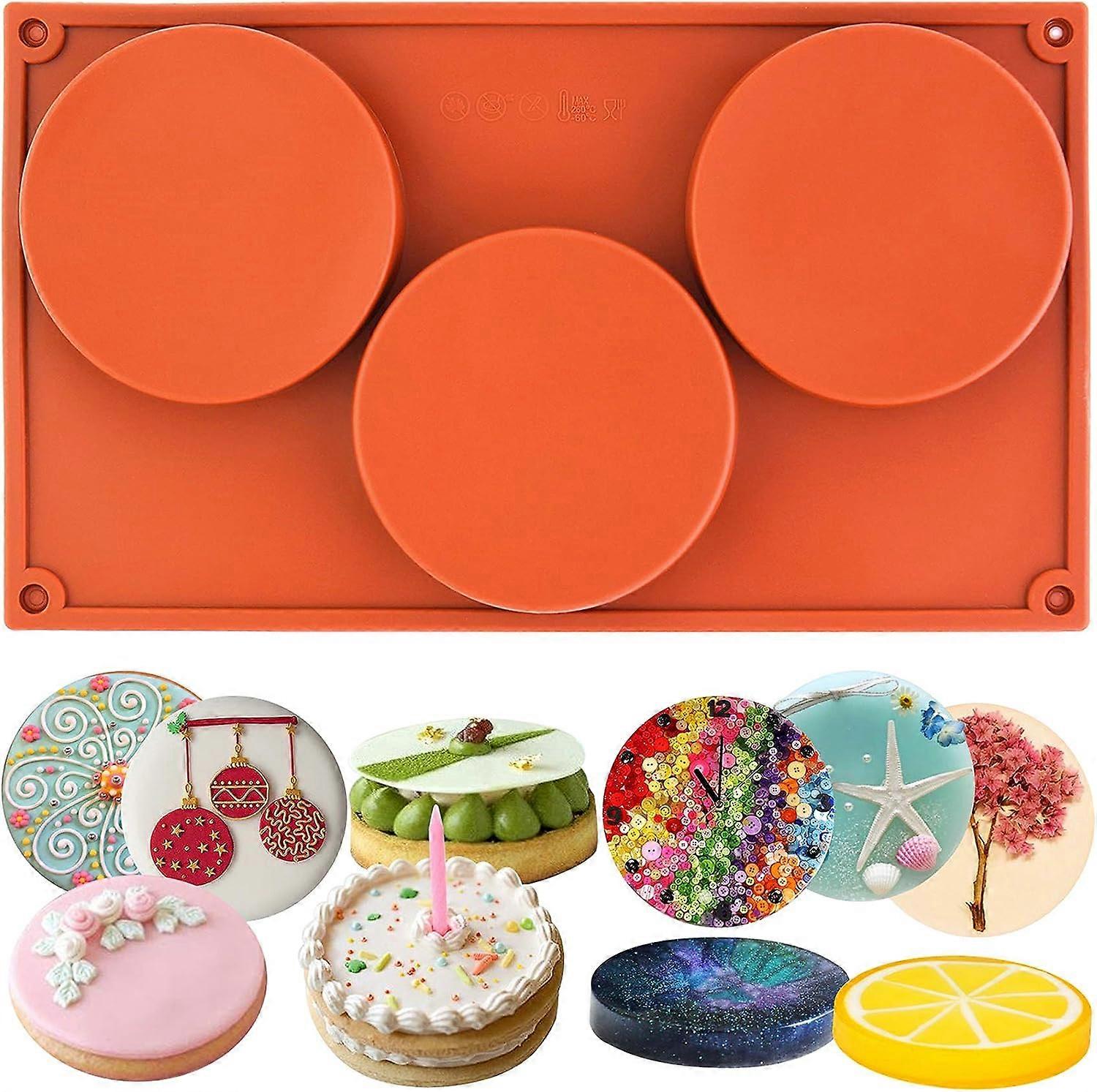 Disc Shape Silicone Mold - 3 Pack Disc Cake Resin Coasters - Cake Handmade Soap Molds