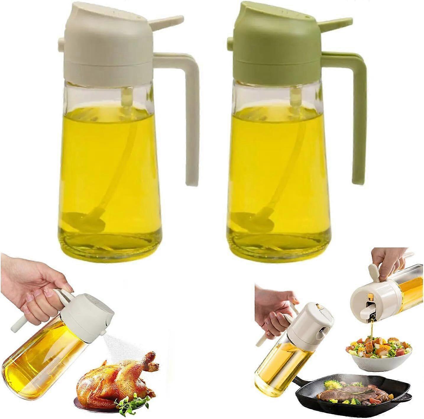 2-i-1 glasoliesprøjte og dispenser, oliedispenserflaske til køkken