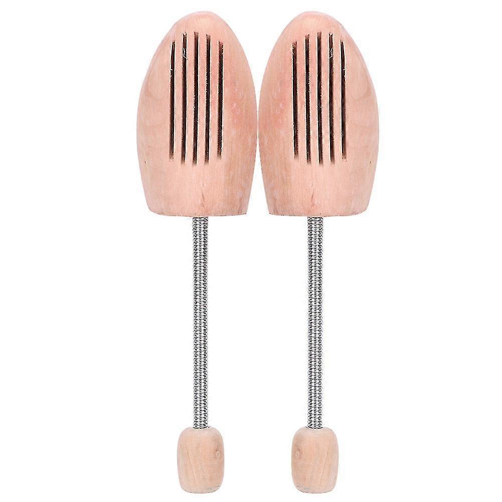 Wooden Shoe Tree Keeper with Spring Column - Anti Deformation and Anti Wrinkle - 2 Pcs (Size 37-38)