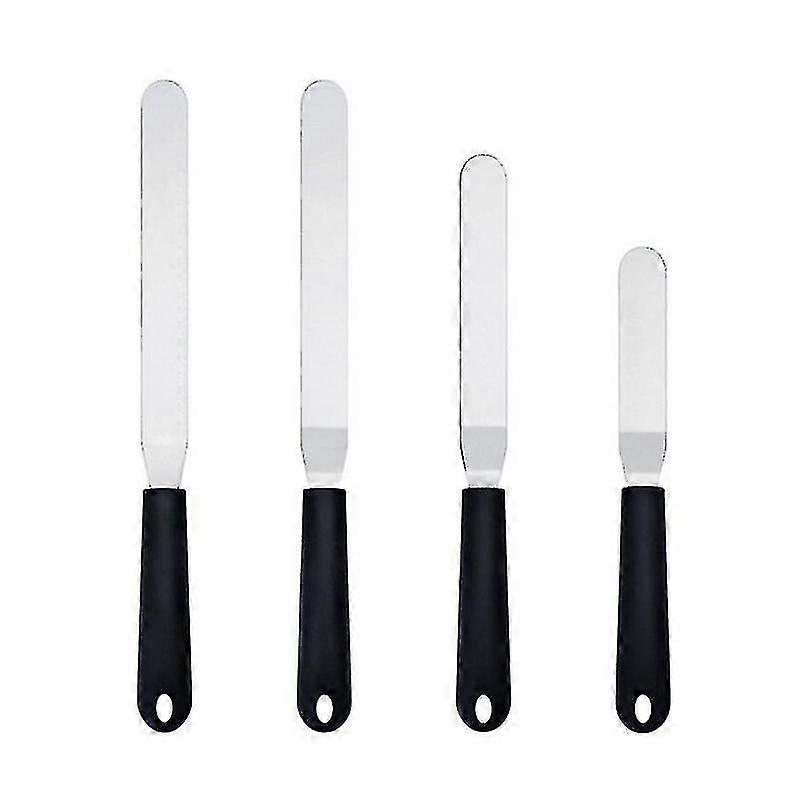 4pcs Icing Spatula Plastic Handle Angled Cake Spatula Baking Tool Kitchen Gadget