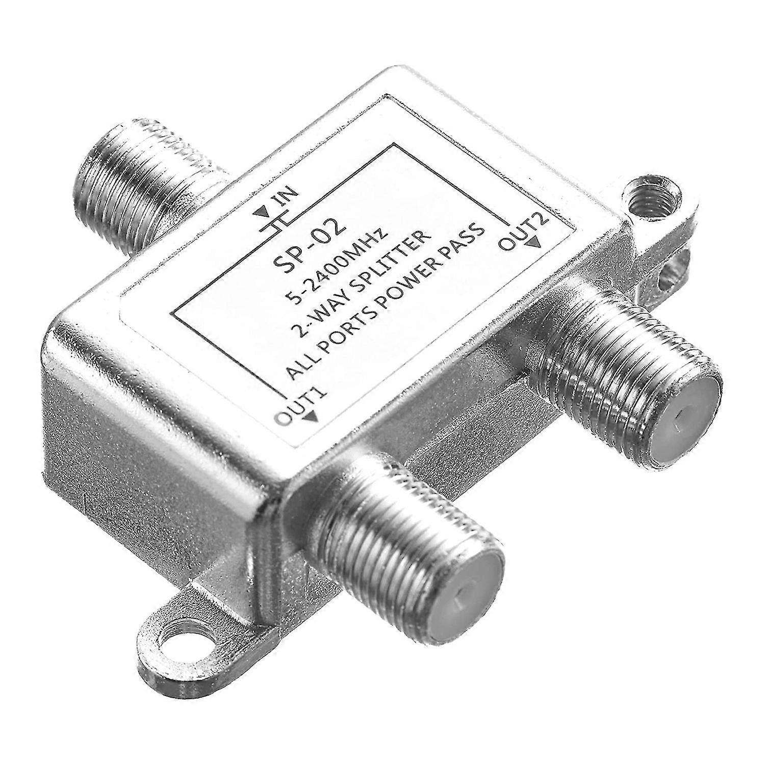 Digital 2 Way Coaxial Cable Splitter 5-2400mhz, Rg6 Compatible, Work With Analogdigital Tv Connect