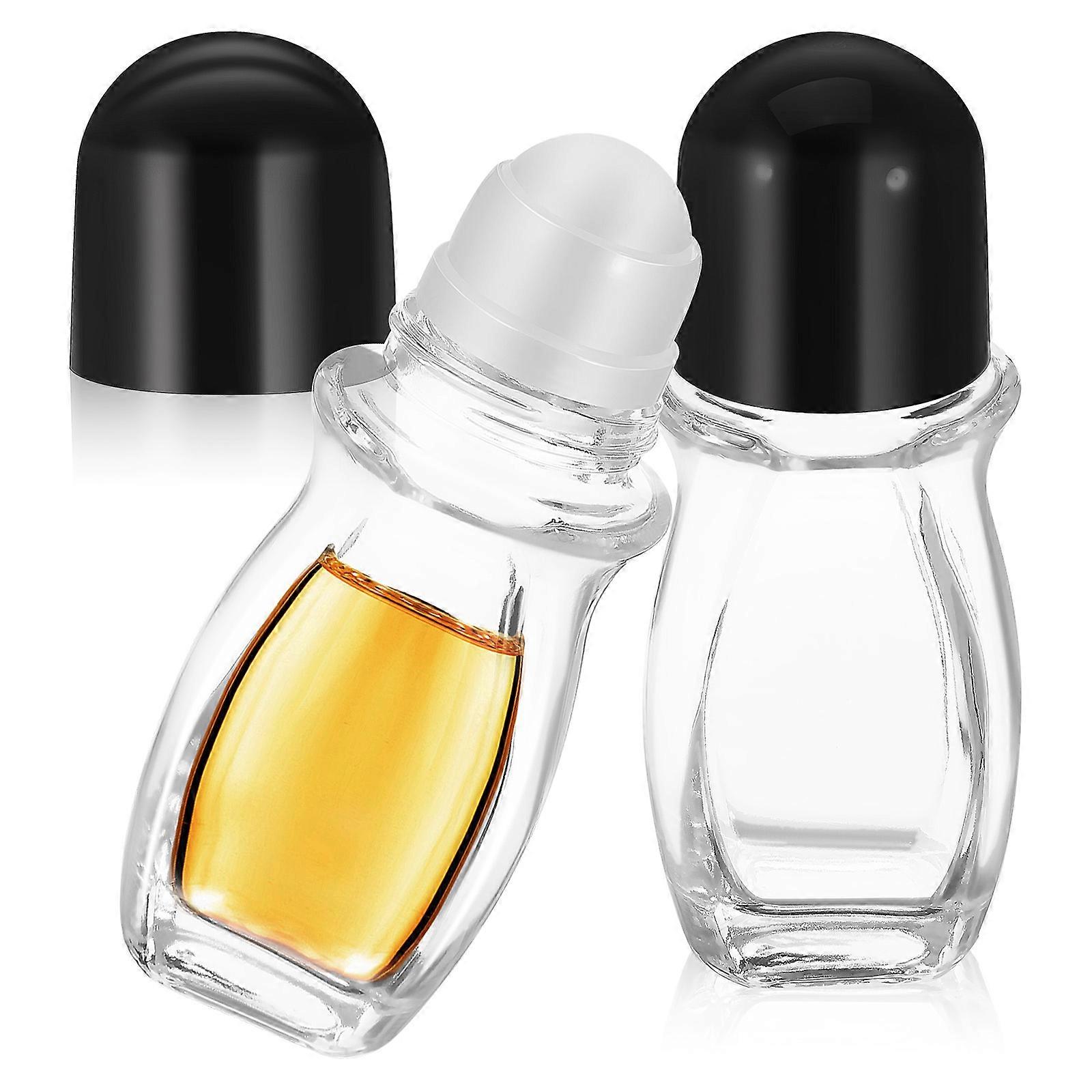 2pcs Roller Ball Container Empty Perfume Bottle Travel Size Dispenser Roller Ball Bottles Refillable Glass Containers 50 ML