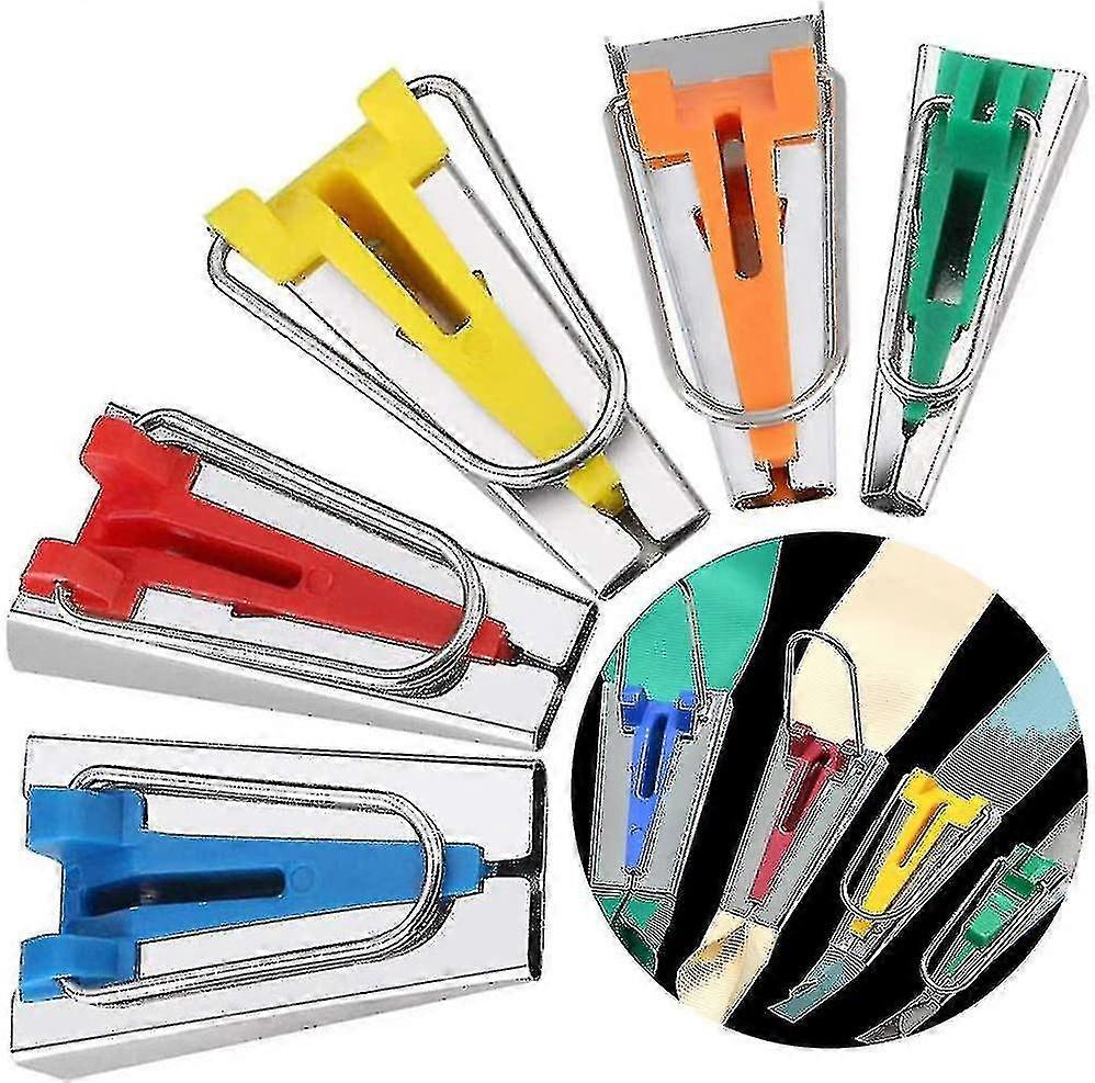 Bias Tape Maker Tool, 5 Pcs Tape Maker Set Tape Maker Binding Tool 6mm 9mm 12mm 18mm 25mm For Diy Decorative Tape
