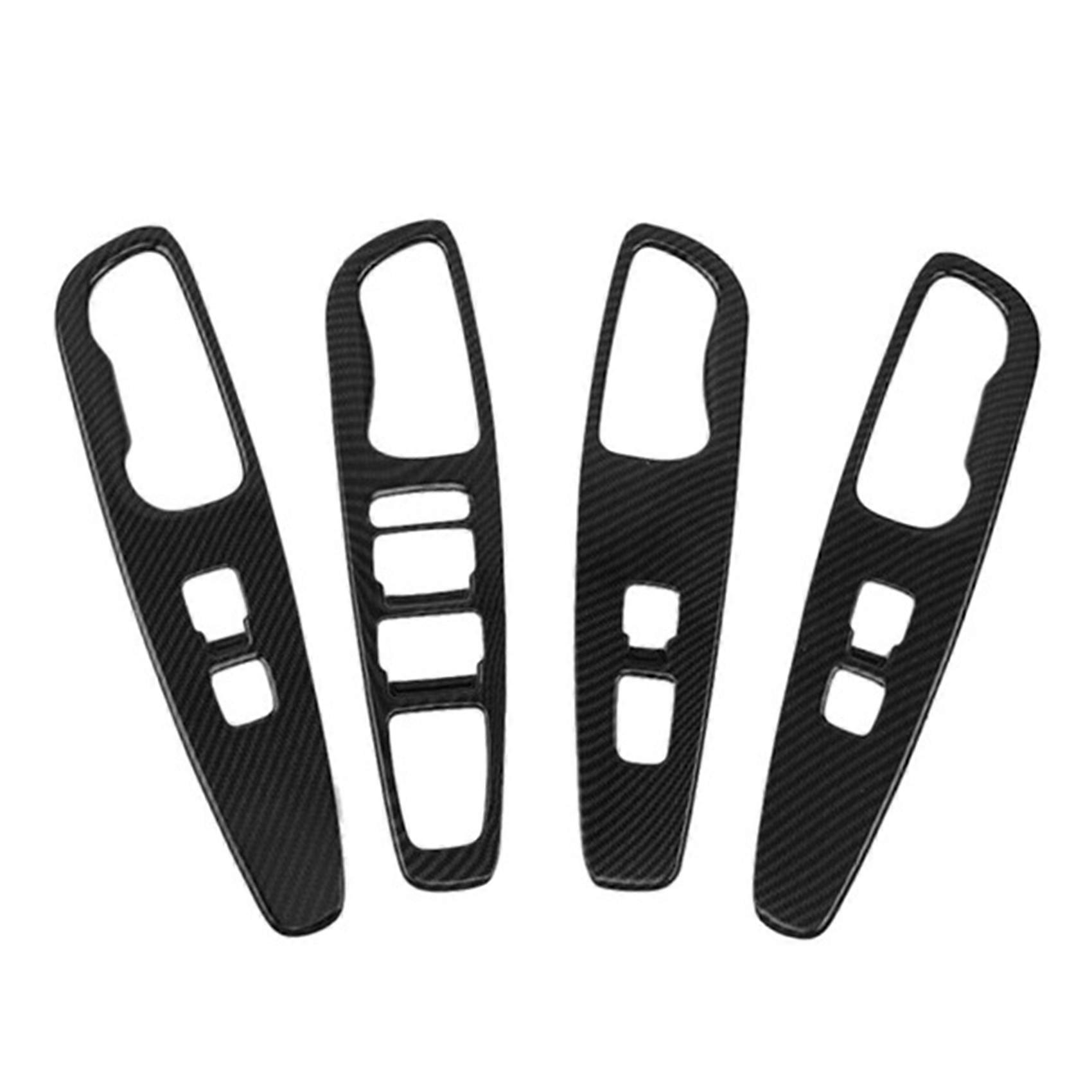 Carbon Fiber Lift Switch Button Cover Trims Door Armrest Panel Frame for- 2019-2021