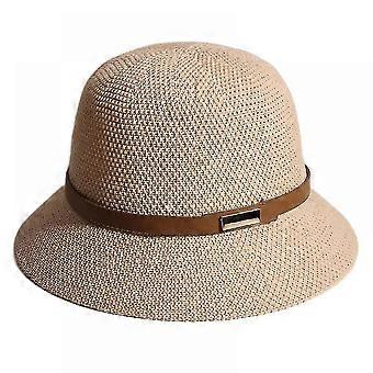 Women Straw Cloche Hats Summer Beach Sun Hat Wide Brim Straw Bucket Hat 1920s Vintage Bowler Hat,beige