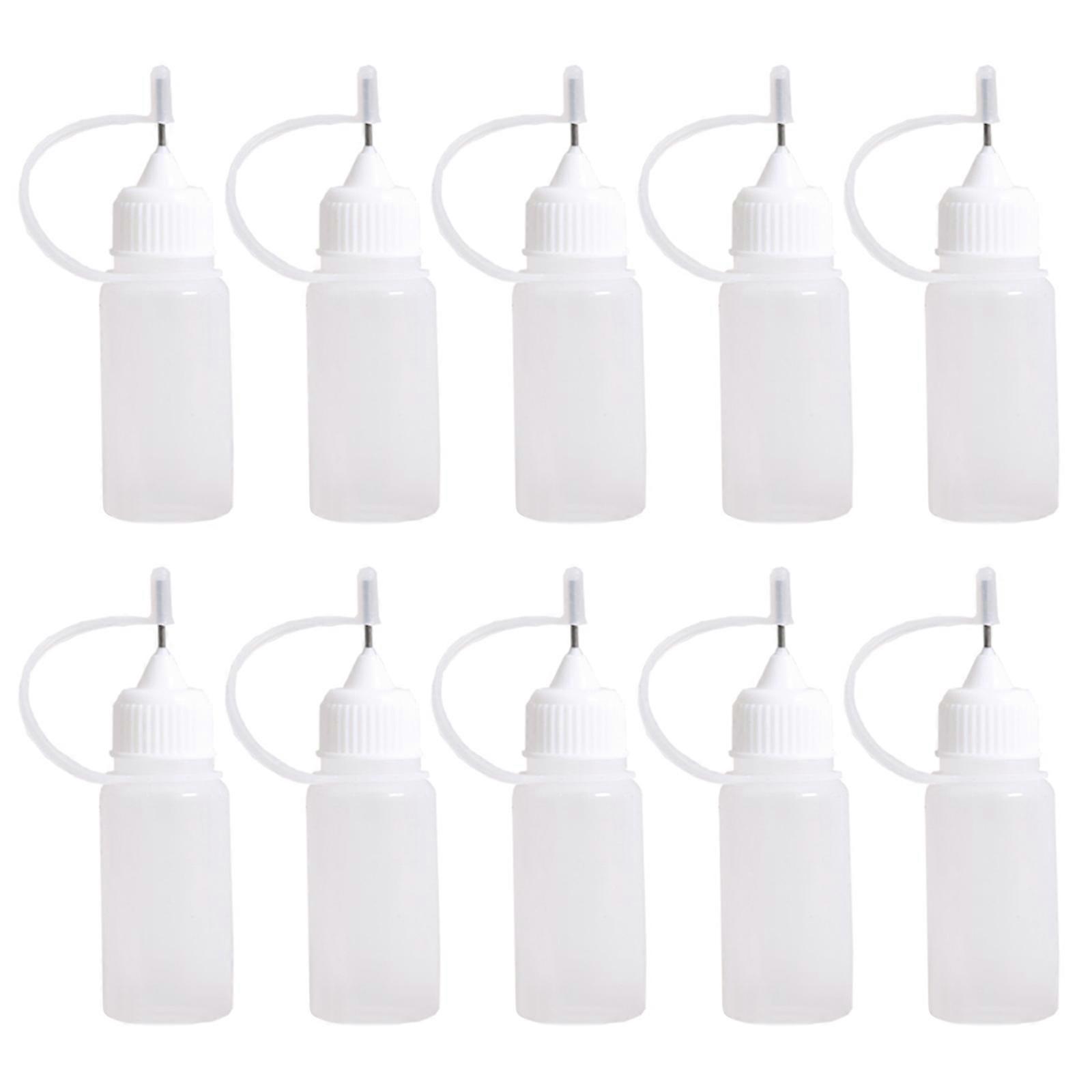10pcs 30ml Plastic Squeezable Tip Applicator Bottle Dropper Bottles with Needle