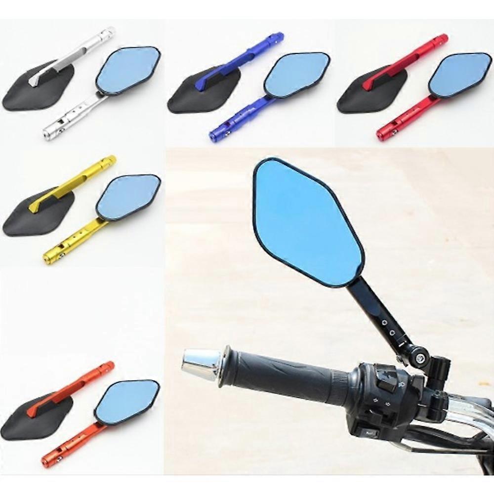 QX 2pcs/pair Motorcycle Rearview Mirrors Aluminum Alloy 360 Rotatable 8mm 10mm Modified Back Side Convex Mirror For Moto Scooter