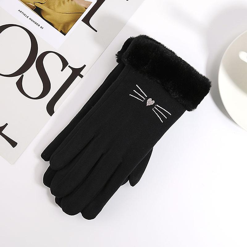 Winter New Stretch Knit Cute Cartoon Touch Screen Students Warm Gloves