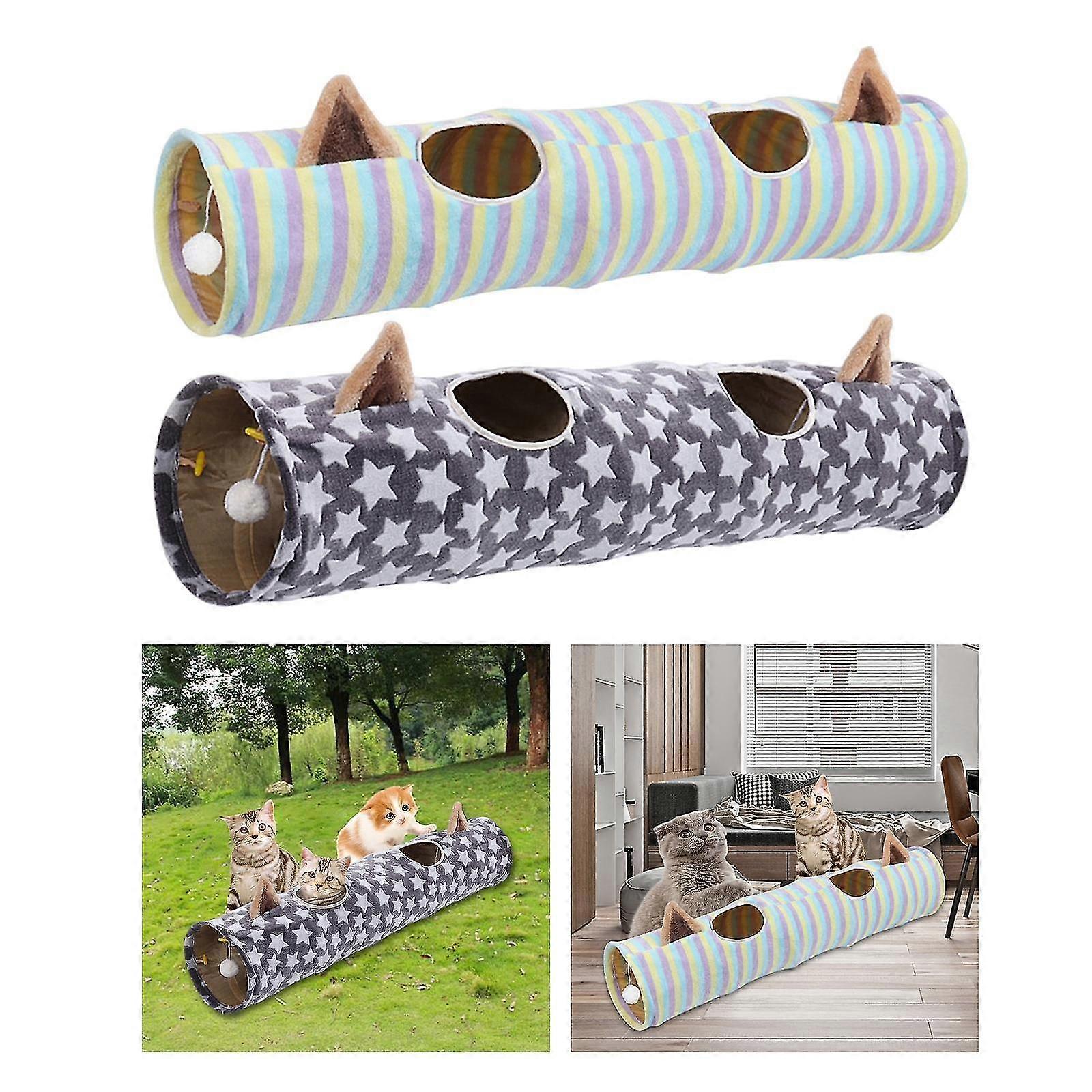 2pcs Cat Toys Interactive Toy Foldable Tunnel Tube For Dogs