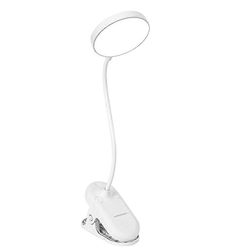 LED Office Bright Lamp 3Level Warm Cool White Flexible Easy Clip Rechargeable Light Student Study Read Night Reading Lamp in Bed
