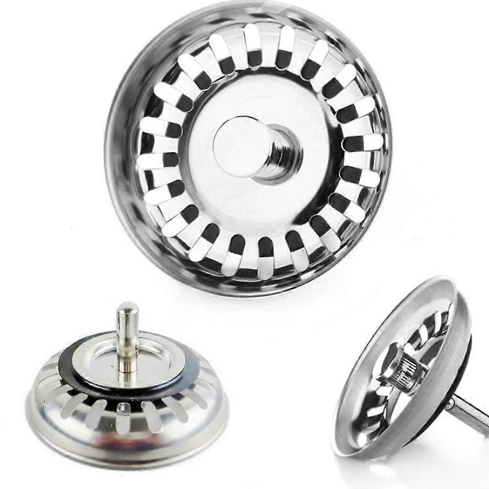Kitchen sink strainer cover, 79mm diameter, stainless steel