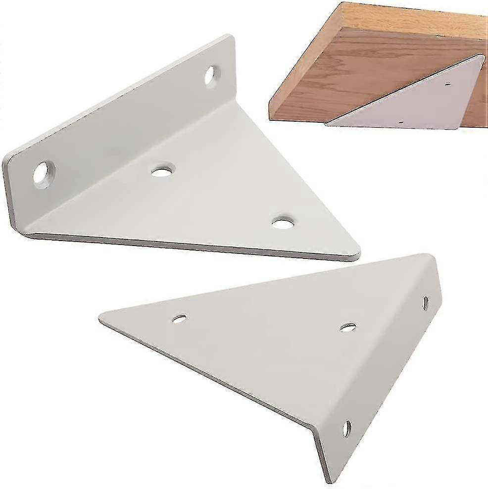 2 Pieces Shelf Brackets, Metal Wall Shelf Brackettriangle Invisible Shelf Bracket(white)