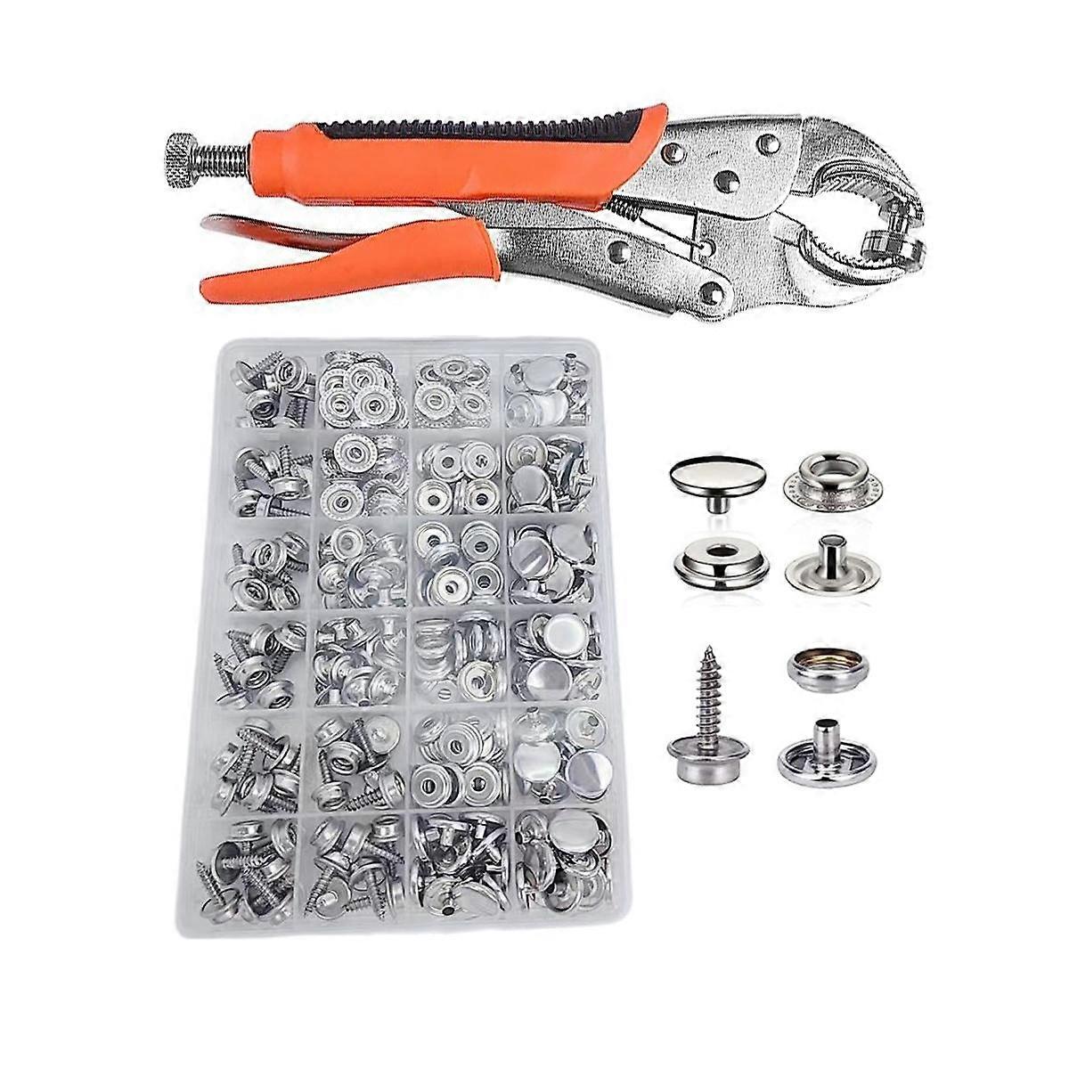 Snap Fastener Kit Adjustable Pliers for Snap Buttons,Snap Fastener Tool Kit with Snap Button Set fo