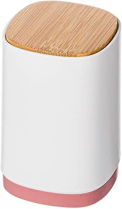 Convenient Large Multi-Purpose Divided Cotton Swabs Pusher Automatic Toothpick Box Dental Floss Storage Toothpick Jar (Ash)