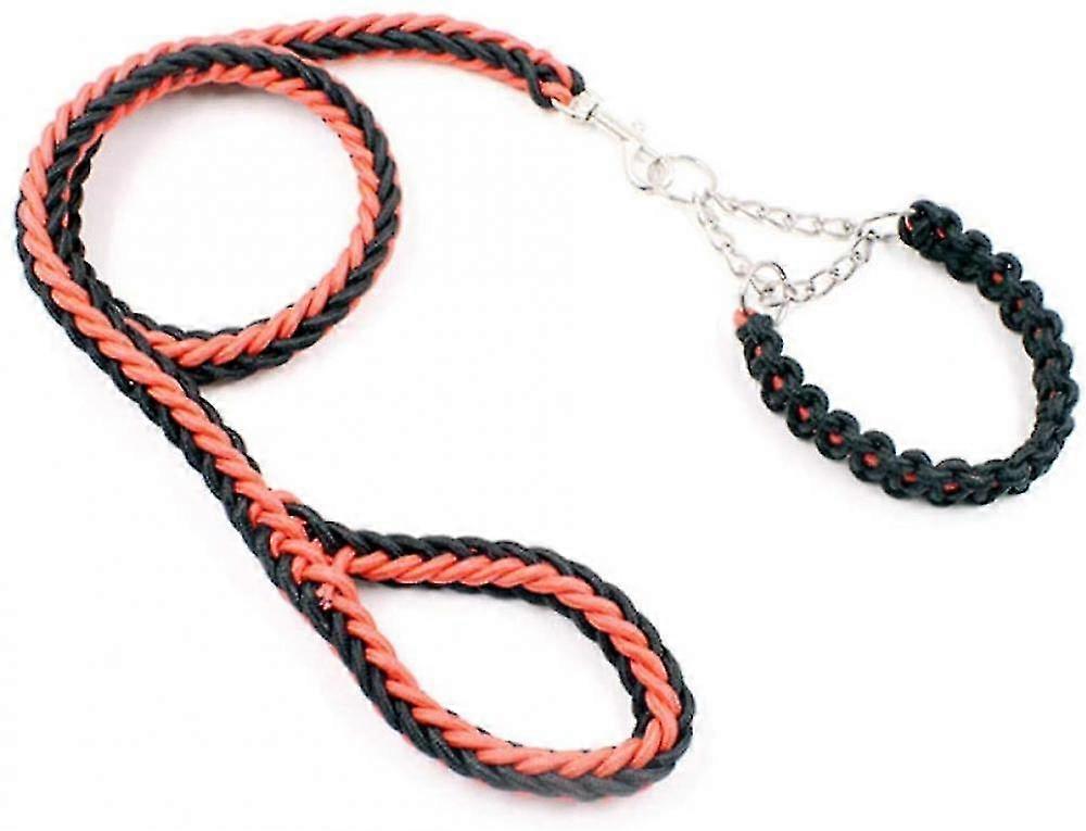 Veeki The Length Is Approximately 6.5 Feet. It Is A Basic Leash And Collar For Small And Medium-sized Dogs. Braided Rope Leash Chain Is Used For Pet L