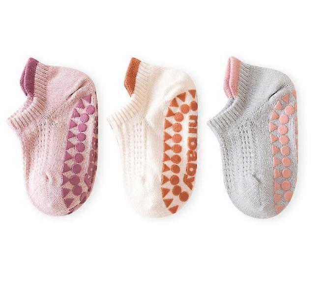 3 Pair Summer Sock for Baby Solid Color Silicone Non-slip Floor Sock Mesh Breathable Sock