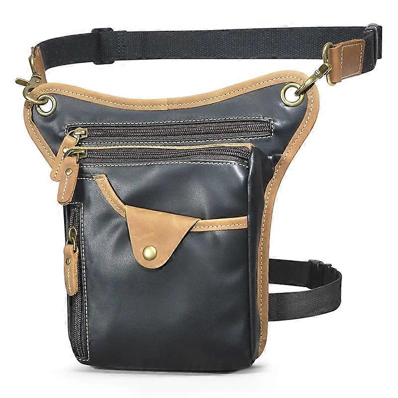 Valódi Olaj Viasz Bőr Férfi Design Utazás Crossbody Heveder Táska Divat Fanny Derékszíj csomag Lábcsepp combtáska Telefon tasak 211-5
