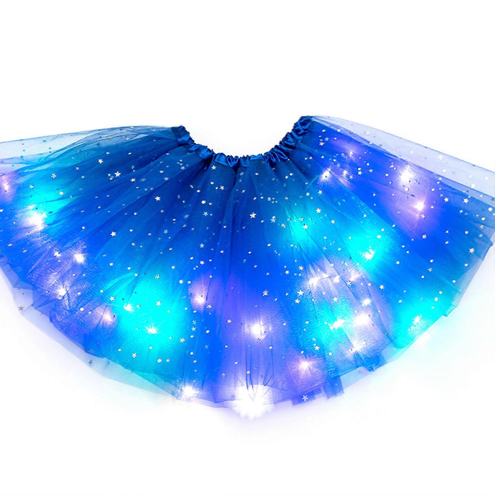 Sequins Crianças LED Menina Tutu Saias Fancy Party Ballet Vestido Stretchy Cintura Band Design Grenadine Com Luzes