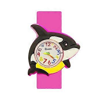 Cartoon team children's watch baby learning time toy children's quartz watch cute fruit series watch boys and girls holiday gift (dolphin)