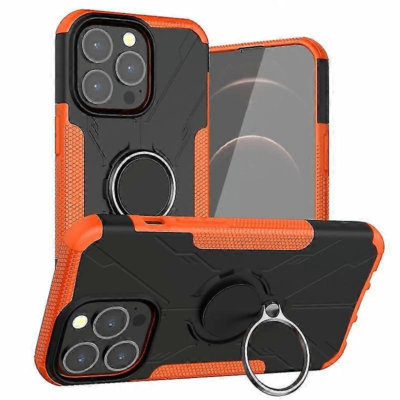 For Iphone 13 Mini Armor Bear Shockproof Pc + Tpu Protective Case With Ring Holder (green)