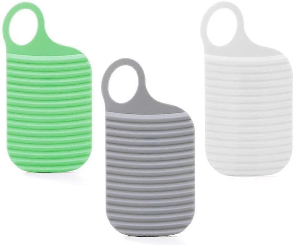 3 Pieces Mini Washboard Silicone White Gray Green