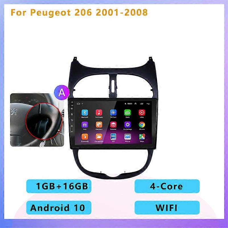 2DIN 4G+64G 4G version android auto car multimedia video player carplay GPS navigation RDS NO DVD For Peugeot 206 2008 2001-2016