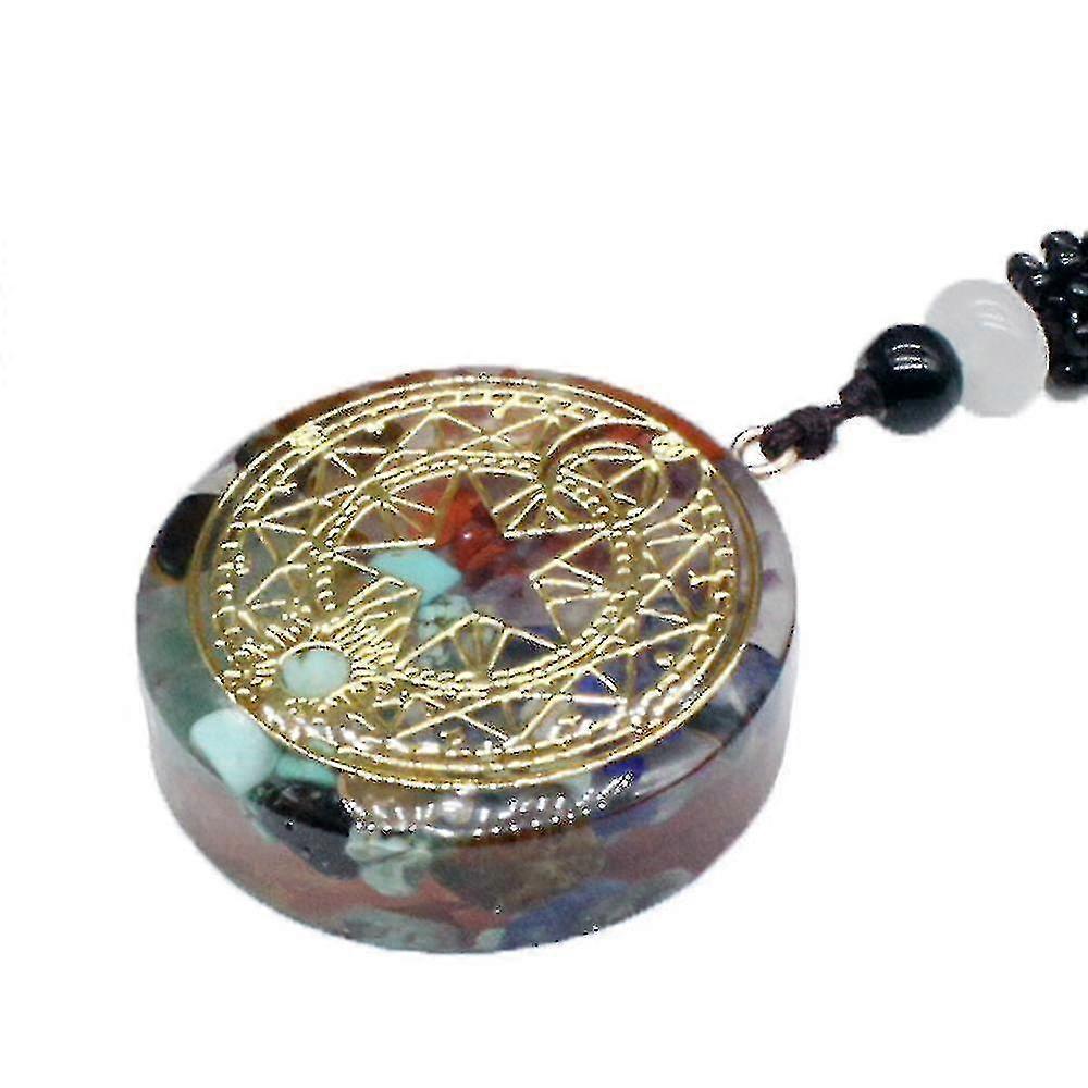 Round Seven Chakra Pendulum PendantColor-17