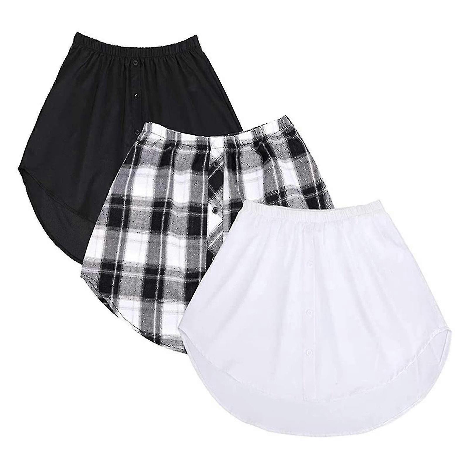 Extensores de camisa ajustáveis Camadas falsas tops inferior varrer bainha com cintura elástica