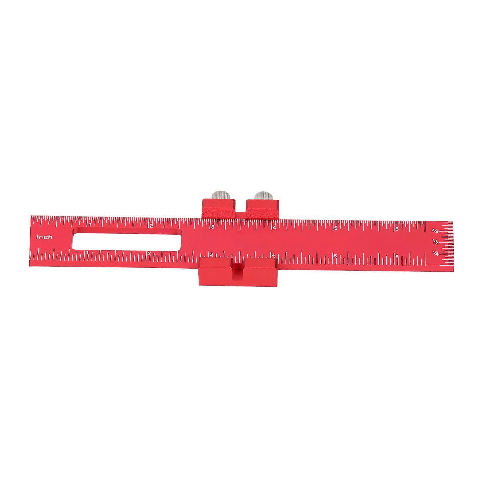 Woodworking Scribing Ruler 6 Inch Aluminum Alloy Multi Functional Marking Measuring Tool
