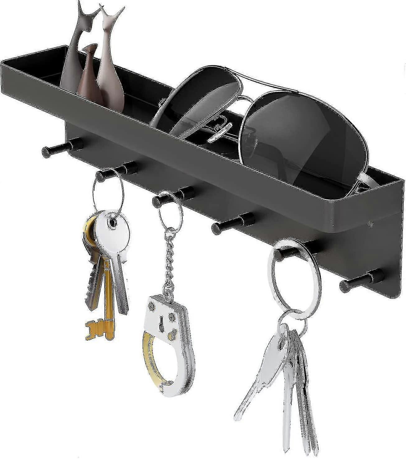 Key Storage, Modern Key Holder Wall, 6 Hooks Self-adhesive Key Organizer, Key