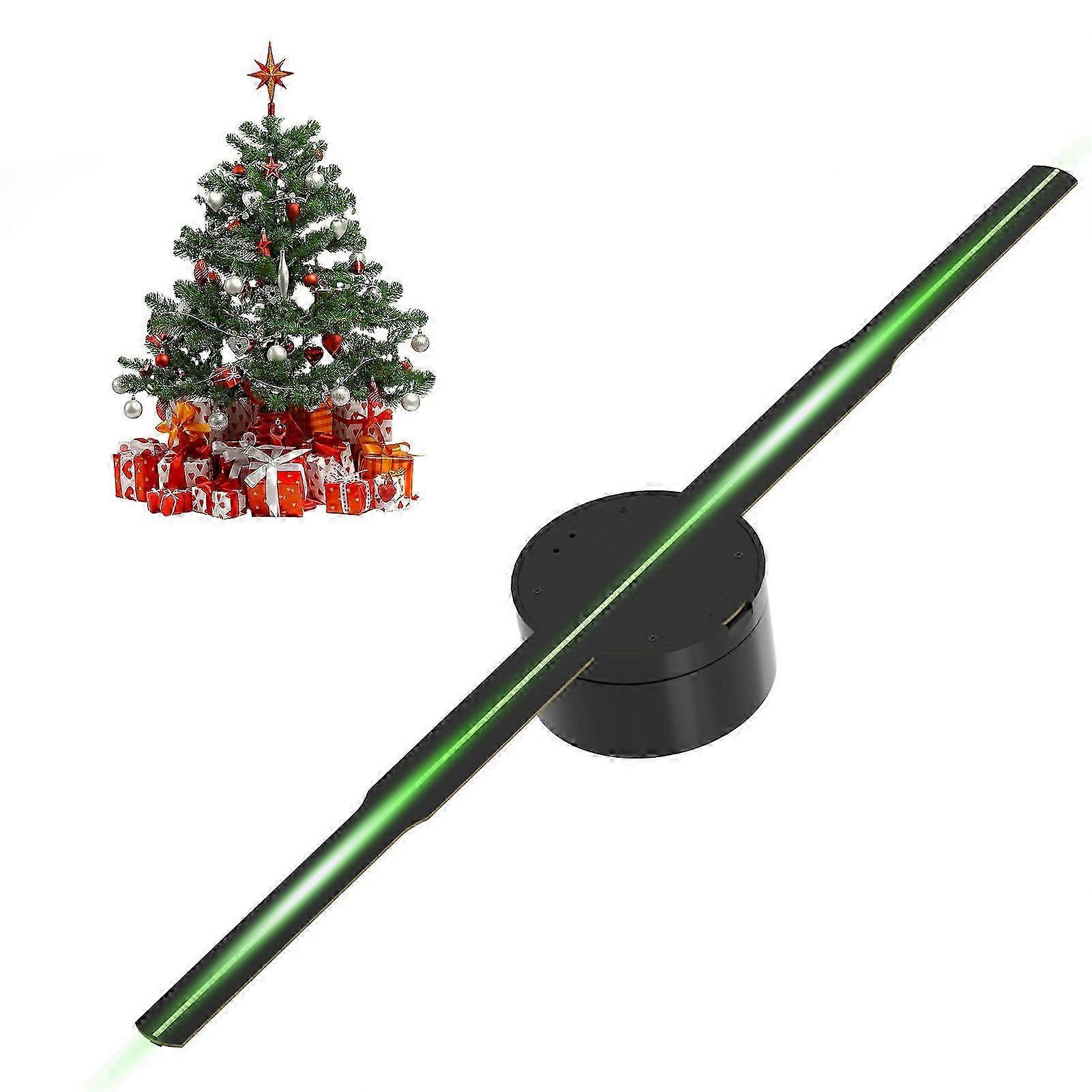 3D Hologram Projector Advertising Display Fan Wall-mounted Player 3D Naked Eye HD LED Photo Video Fan with 244pcs LED Light Beads Remote Control Sign