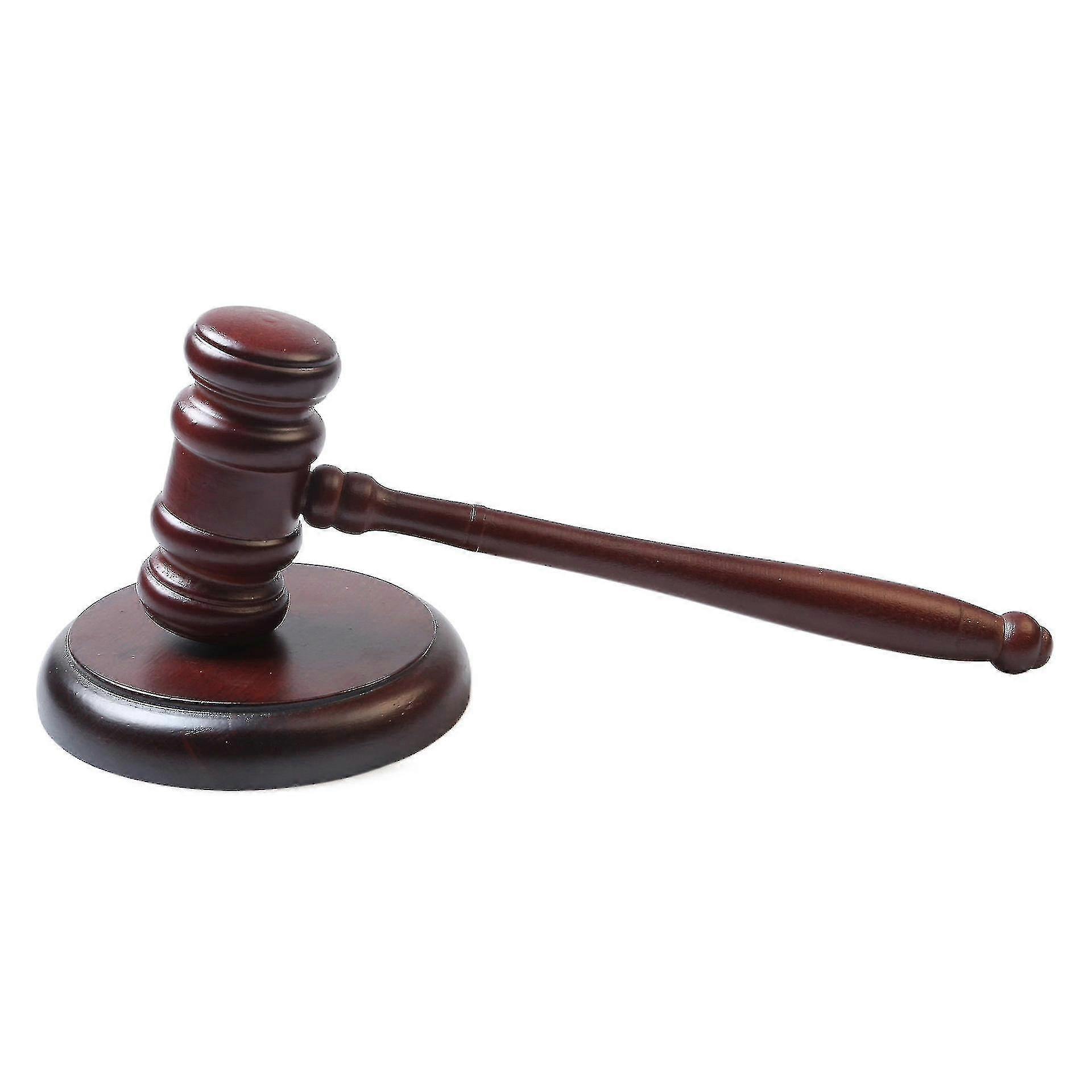 Bois massif Fait à la main Marteau Maillet Tone Block Attorney Judge Auction Accessoires (marron)