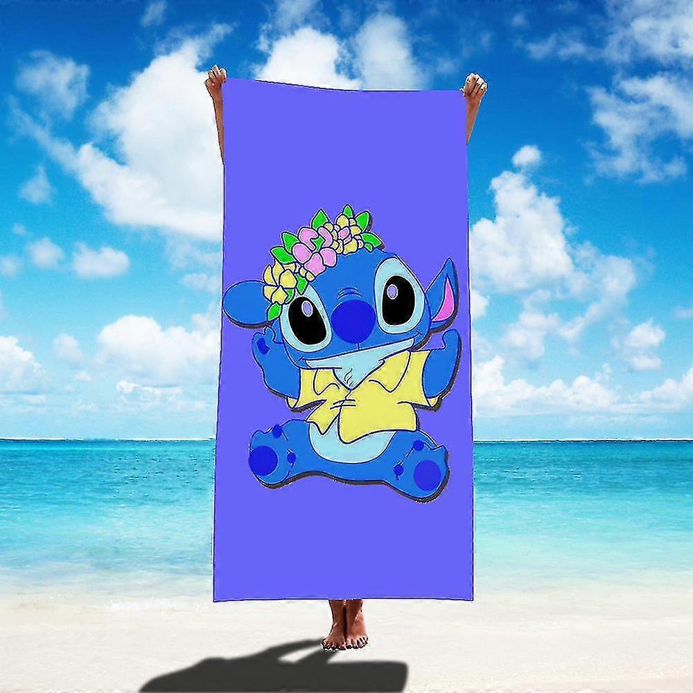 2023 1pc 75x150cm Disney Lilo & Stitch Beach Towel Soft Absorbent Bath Towel Children Boys Girls Pool Party Gift Microfiber Bath Towe