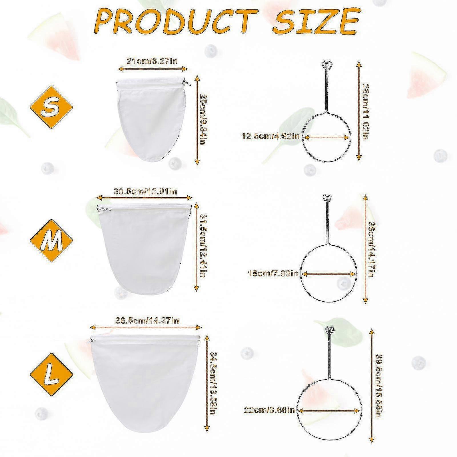 Sac filtrant à maille ultra fine, sac filtrant alimentaire réutilisable commercial et cadre en acier inoxydable avec poignée, utilisé pour filtrer le lait de noix, le café, le lait, les fesses