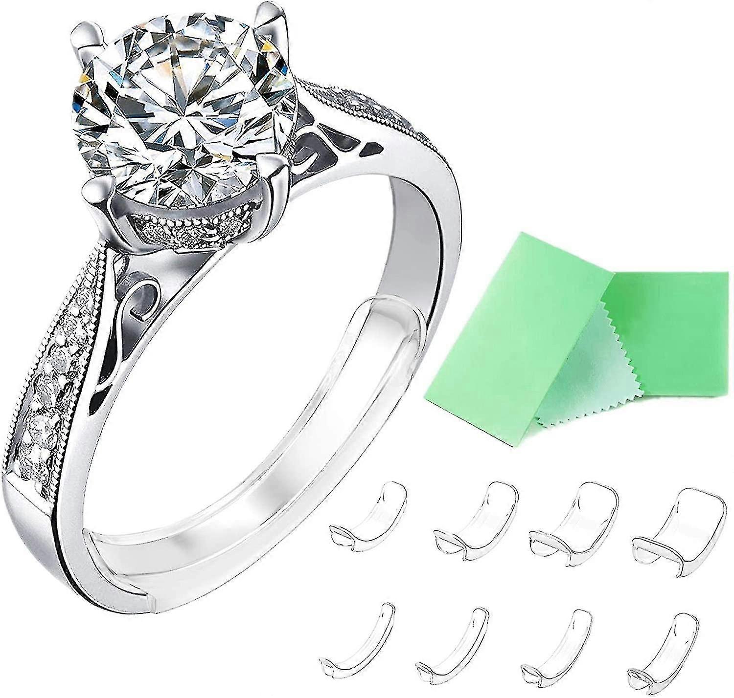 غير مرئية حجم الحلقة ضابط لخاتم حلقة فضفاضة ضابط مناسبة لأي حلقة، حلقة حجم الضابط من مختلف الأحجام (8PCS