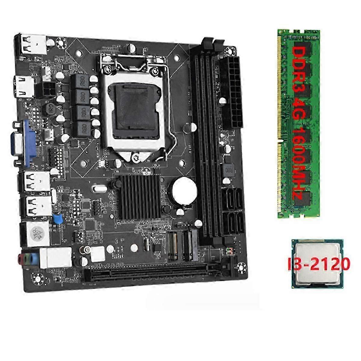 Itx H61 Desktop-Motherboard +i3-2120 +1x DDR3 1600MHz 4G Ram CPU Lga 1155 Unterstützung Bis zu 16GB Ram SL