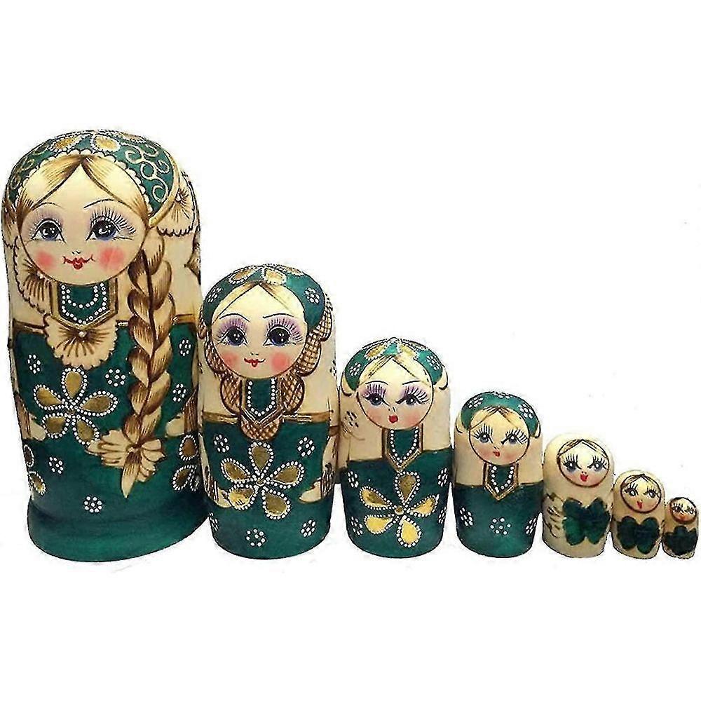 Russian Nested Doll Crafts - Wooden Stacked Nested Set of 7 Lovely ...