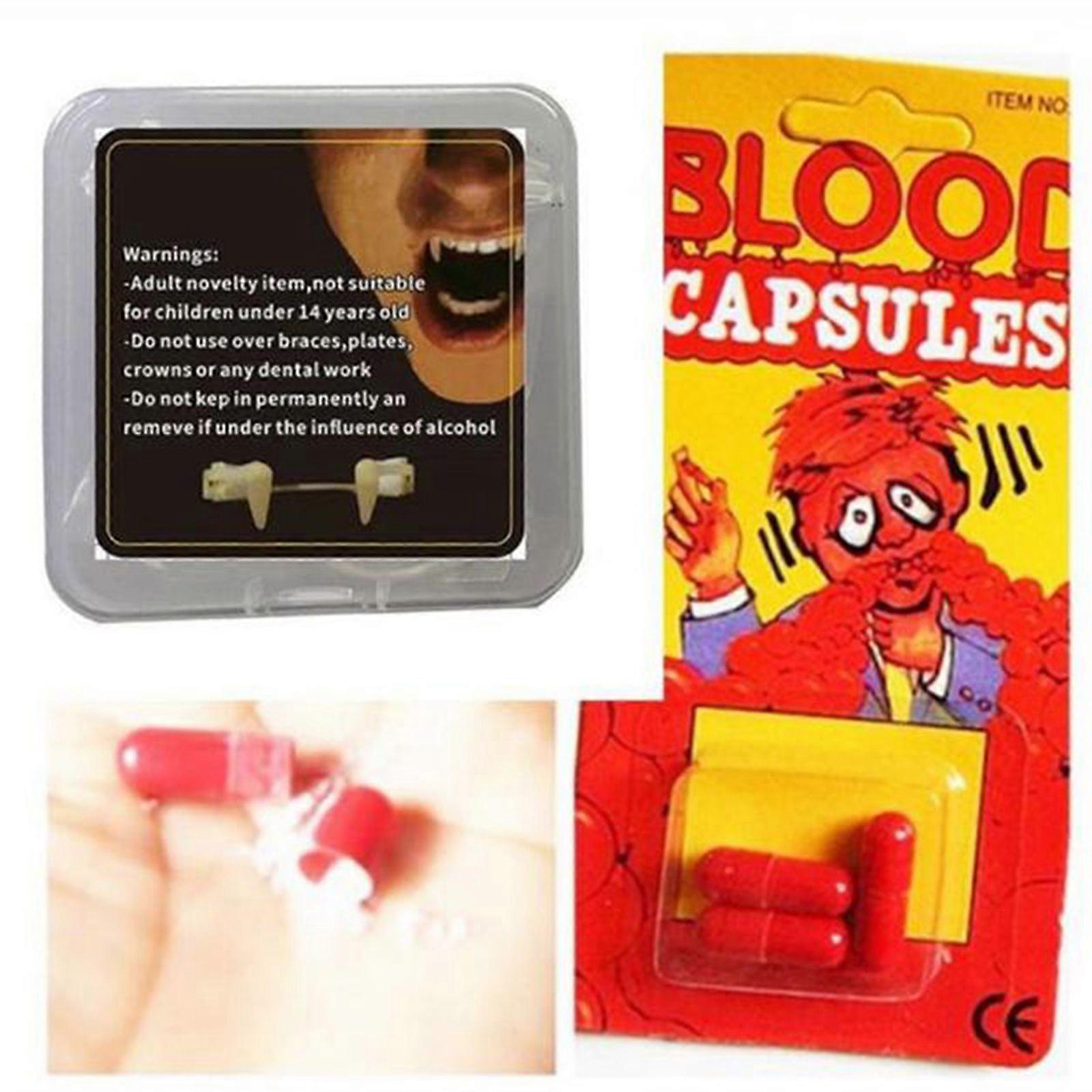 for Vampire Fangs Retractable Halloween for Vampire False Teeth Luminous Teeth