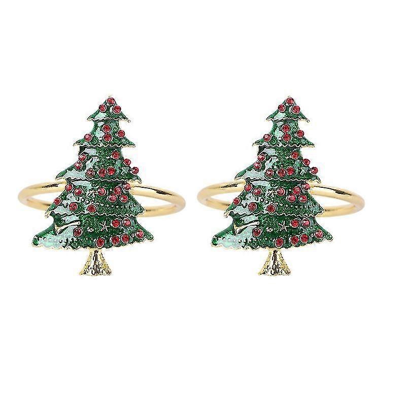 6pcs Christmas Tree Shaped Napkin Ring Clip