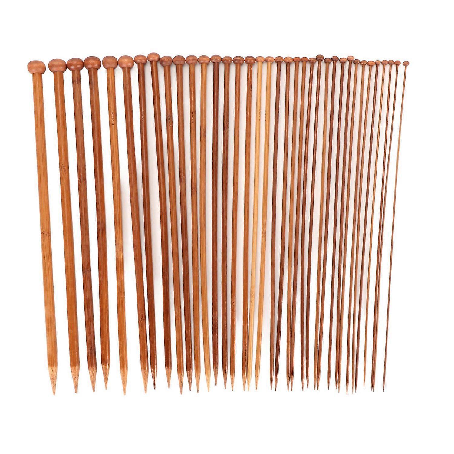 36pcs Bamboo Knitting Needles Multipurpose Single Pointed Knitting Needles Set for Scarves Socks Glo