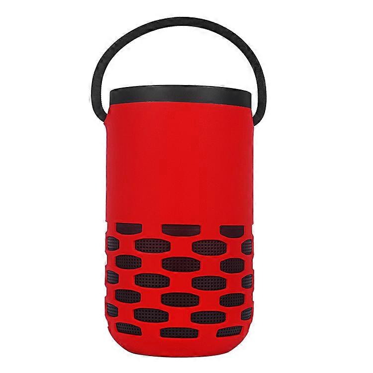 Silicone Speaker Storage Case Protective Cover Carrying Case for Bose Home Portable Speaker Accessories (Red)