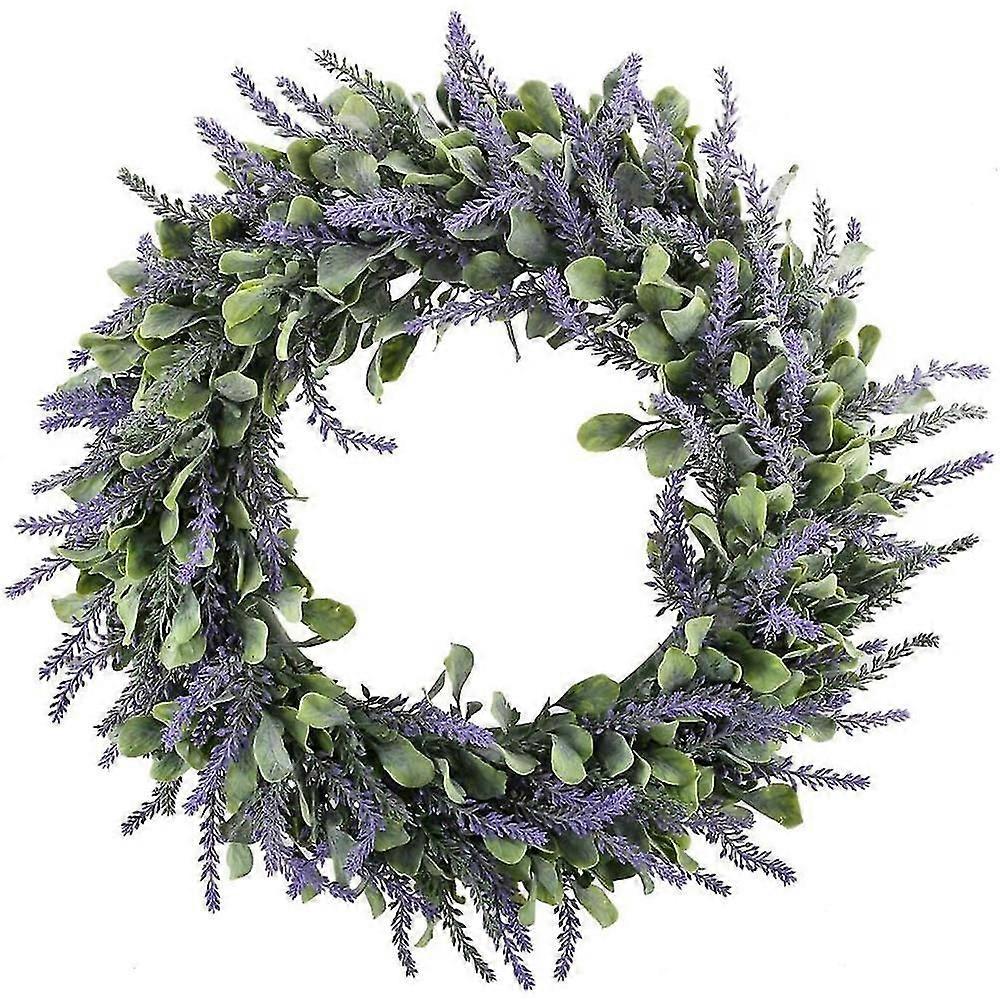Artificial Lavender Wreath - Beautiful Decorative Door Wreath For Door Window Fireplace Wall