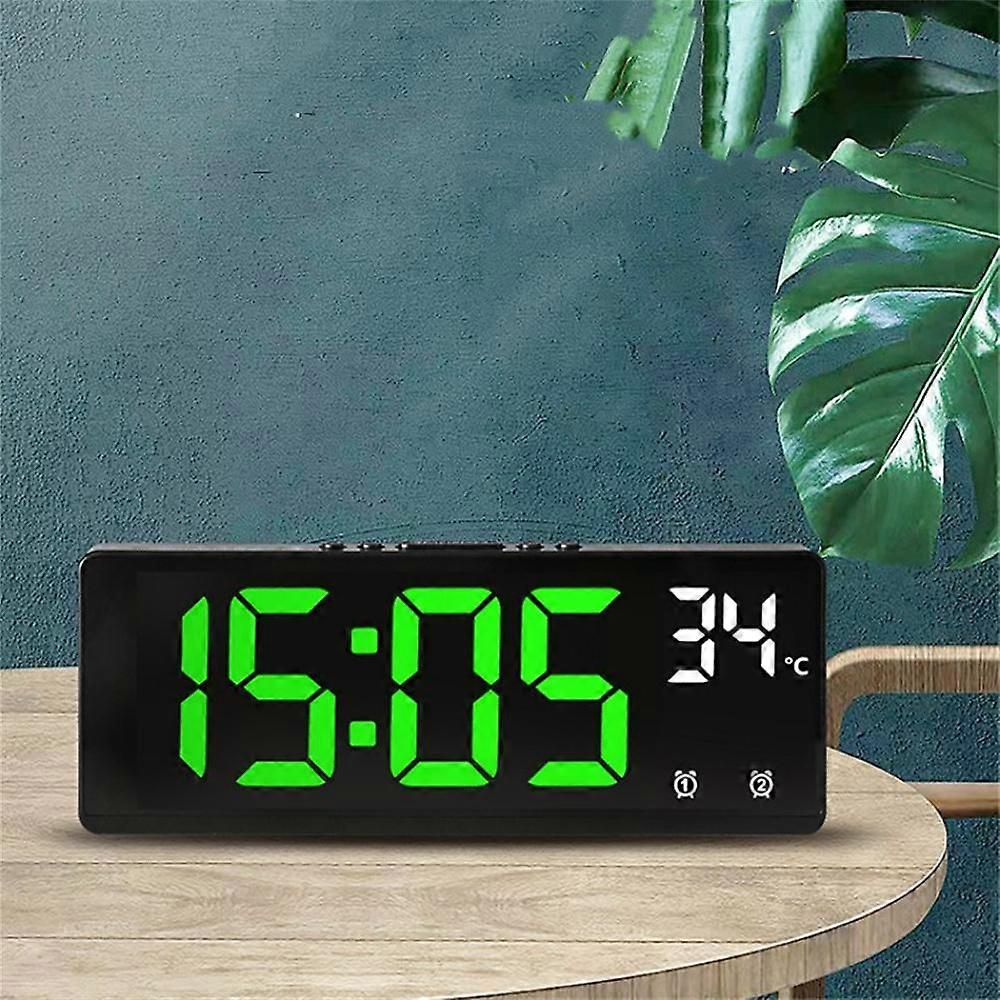 1PC Voice Control Digital Alarm Clock Temperature Dual Alarm Desktop Table Clock Night Mode 12/24H LED Clock Watch