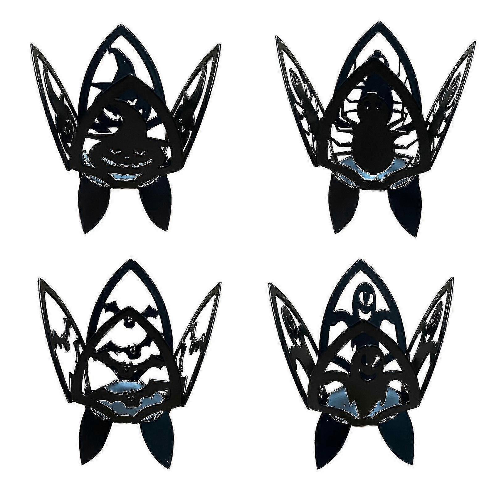 Halloween Candle Holder Iron Pumpkin Spider Bat Ghost Table Decor