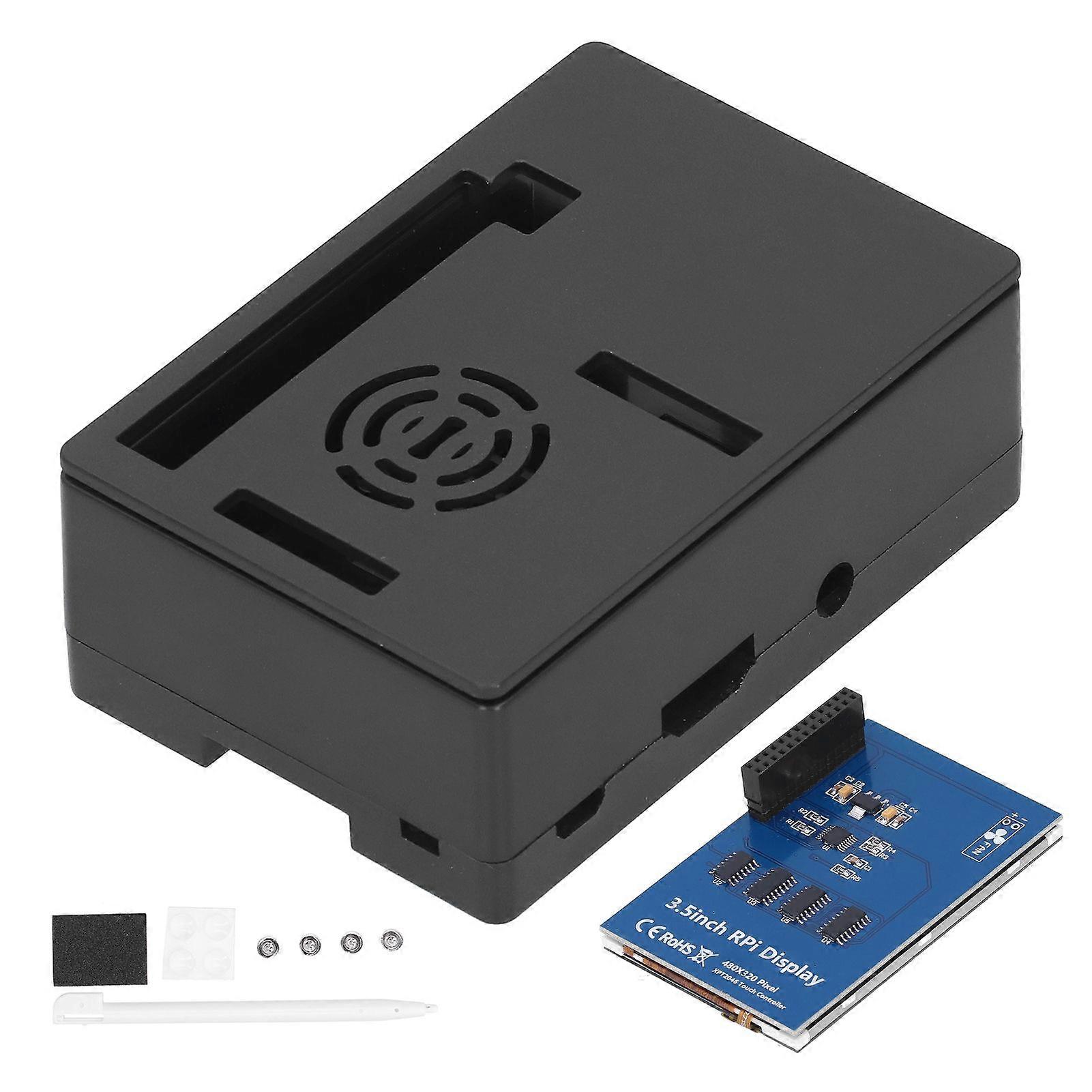 For Raspberry Pi Shell LCD Display Protective Box Electronic Component 480 320(Black Case 3.5in Screen )