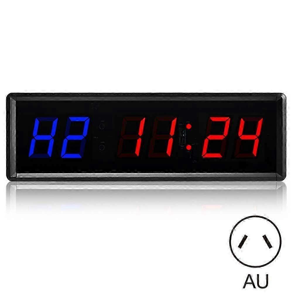 LED Fitness Timer with Remote 6 Digit LED Wall Digital Timer Stopwatch Clock for Game Training